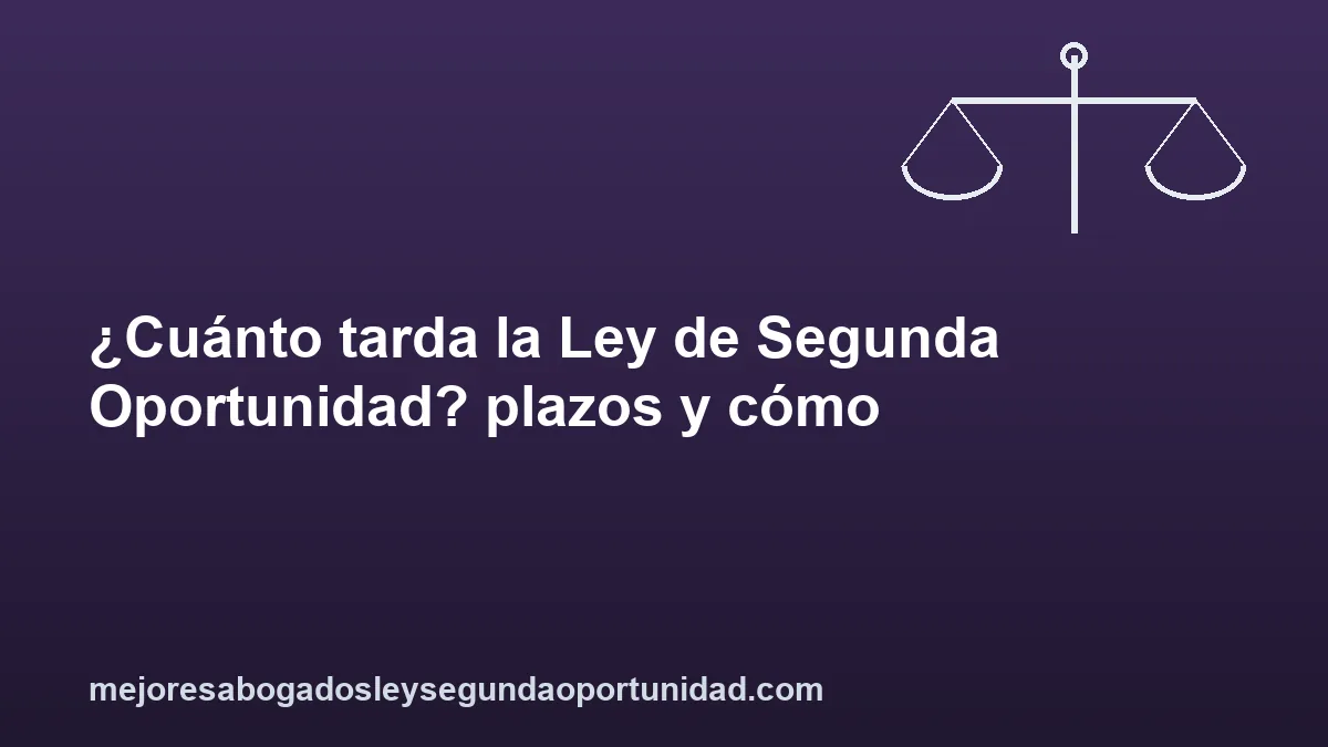 ¿Cuánto tarda la Ley de Segunda Oportunidad? plazos y cómo